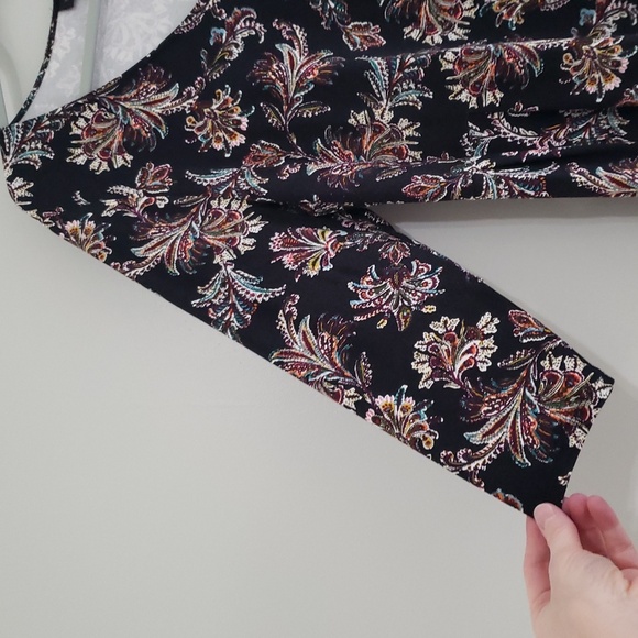 J. Jill Wearever Sheath Dress Large Black Print Knit V-Neck Pleats Casual Office - Picture 4 of 15